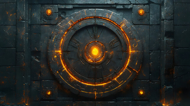 a fire circle with a glowing fire inside