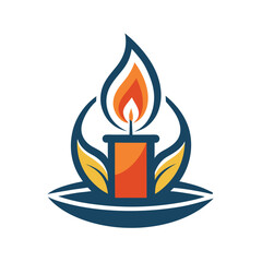candle logo design concept vector art and illustration
