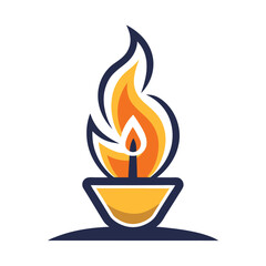 candle logo design concept vector art and illustration