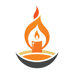 candle logo design concept vector art and illustration