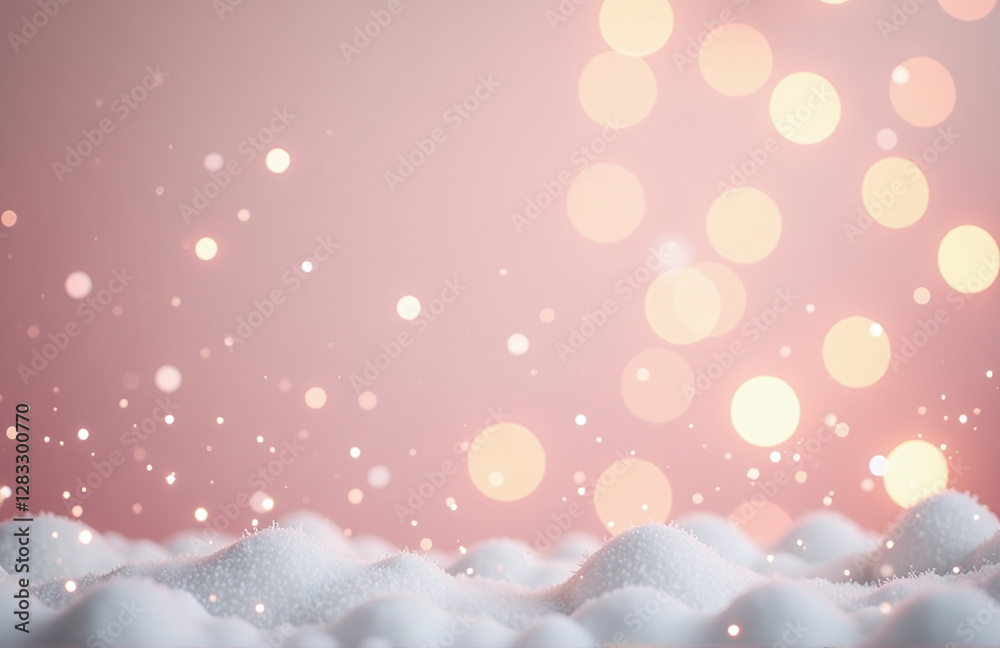 Aufkleber pastel background christmas banner features a soft, abstract design with twinkling bokeh lights crea
