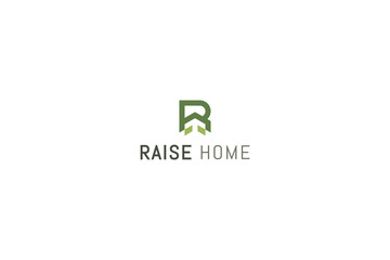 Letter R unique upgrade real estate housing logo