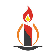 candle logo design concept vector art and illustration