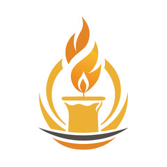 candle logo design concept vector art and illustration