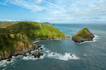 Obraz premium Aerial view of Land tied islands located at Suao township, Yilan county, Taiwan