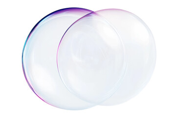 Flying white and pink soap bubbles in motion, cut out