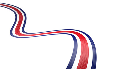 Obraz premium 3d Flag Of Costa Rica 3d Wavy Shiny Costa Rica Ribbon 3d Illustration