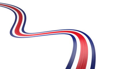 3d Flag Of Costa Rica 3d Wavy Shiny Costa Rica Ribbon 3d Illustration
