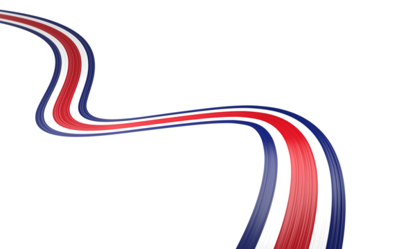 3d Flag Of Costa Rica 3d Wavy Shiny Costa Rica Ribbon 3d Illustration