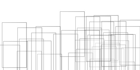 Abstract golden geometric square overlap layer lines on transparent background. Geometric white background with gray rectangle shape strokes lines pattern texture.