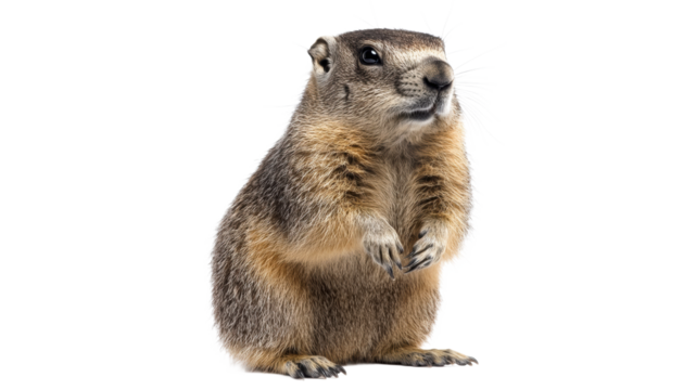 Cute small mammal standing and looking curiously