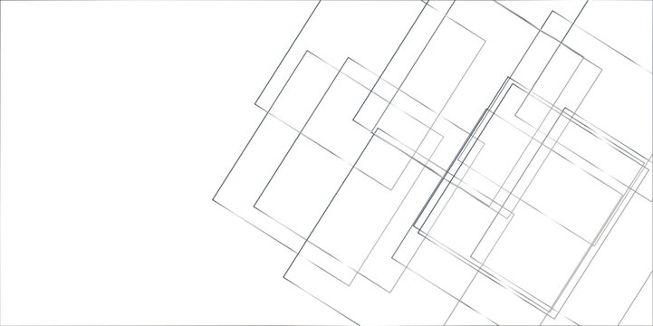 Abstract golden geometric square overlap layer lines on transparent background. Geometric white background with gray rectangle shape strokes lines pattern texture.