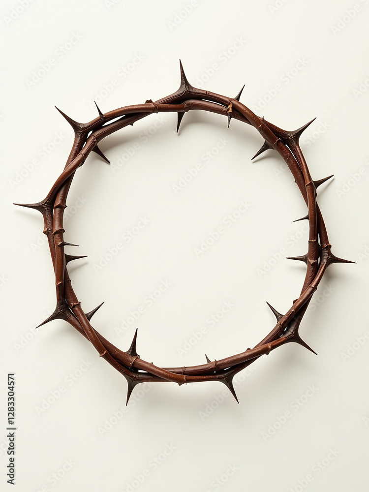 Poster Image Featuring Crown Of Thorns On A Light Background With Ample Space To Accommodate Text Overlay Or Design Elements Freely. 00002