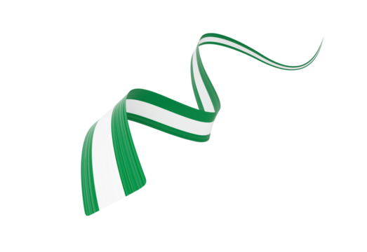 3d Flag Of Nigeria 3d Wavy Shiny Nigeria Ribbon Flag 3d Illustration