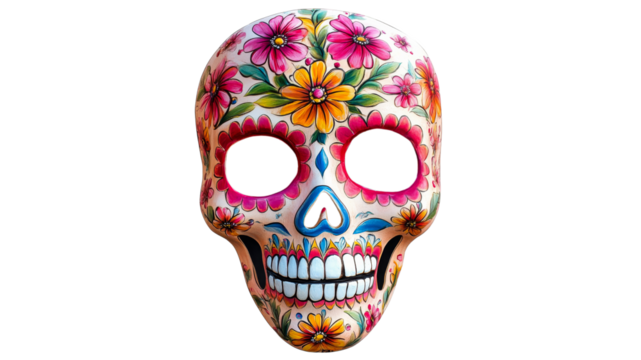 Colorful skull showcasing cultural heritage