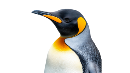 Elegant king penguin portrait during natural light