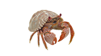 Hermit crab exploring a sandy beach habitat