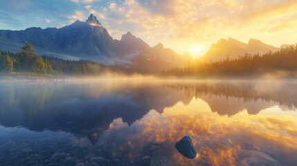 Fototapeta premium sunrise in the mountains