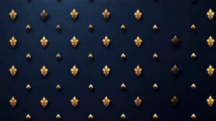 Elegant Gold and Black Decorative Wall with Fleur-de-Lis Patterns