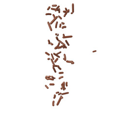 Chocolate Sprinkles For Cakes And Bakery Items Falling From Top 3D Illustration