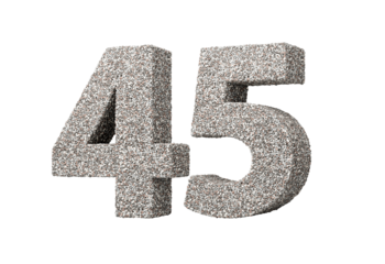 Number Forty Five 45 Digit Made Of Rock Fragments Or Gravels 3d Illustration
