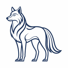 A black and white drawing of a Wolf