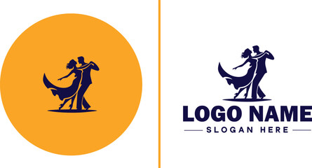 Salsa Dance Studio icon Latin dance academy Salsa school Tropical dance studio flat logo sign symbol editable vector