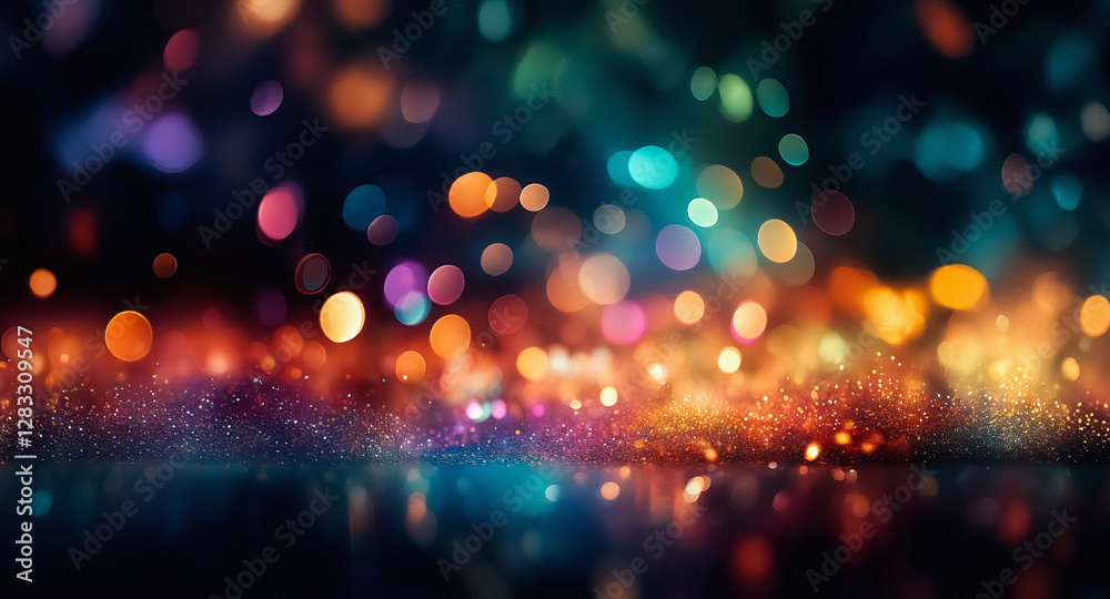 Leinwandbilder blurred circles of vibrant lights create a dreamy abstract background. colorful bokeh effect with a 