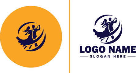 Salsa Dance Studio icon Latin dance academy Salsa school Tropical dance studio flat logo sign symbol editable vector