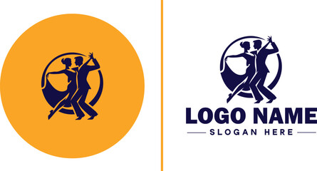 Salsa Dance Studio icon Latin dance academy Salsa school Tropical dance studio flat logo sign symbol editable vector