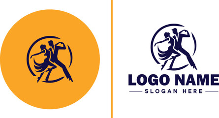 Salsa Dance Studio icon Latin dance academy Salsa school Tropical dance studio flat logo sign symbol editable vector