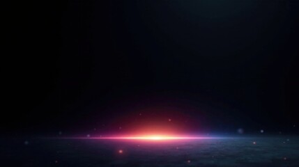 Naklejka premium Abstract Glowing Horizon Dark Background with Subtle Light Effects and Sparkling Dust