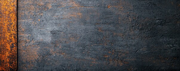A textured background featuring dark metal with rust accents, creating an industrial and weathered appearance.