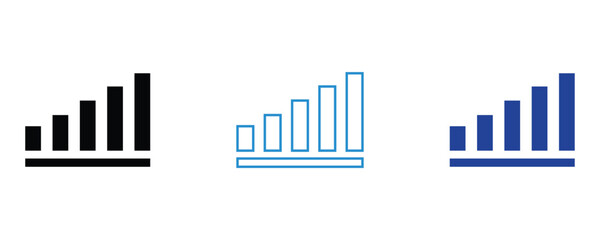 Data analysis icon vector set, graphs and charts web line icon vector set isolated on white background.