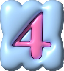 Obraz premium 3D Ransom Letter Number 4