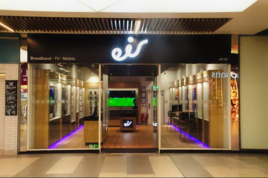 irish broadband provider eir shop front in dublin ireland