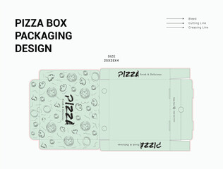 Pizza Box Design, Pizza Packaging Design, Pizza Box Design Template, Ready For Print.