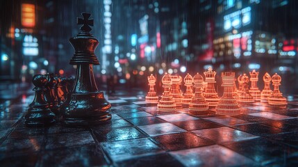 chess pieces representing global business strategy