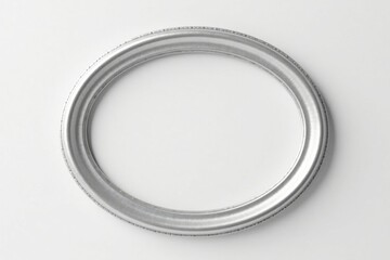 Elegant Silver Circular Frame on White Background A Simple, Minimalist Design Element for Modern Decor