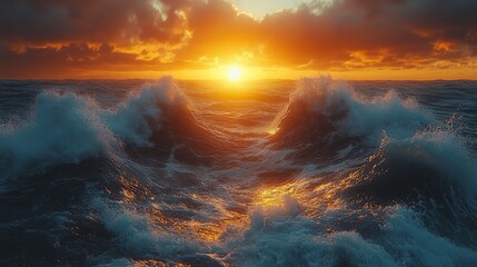 Fototapeta premium Breathtaking Sunset Over Black Sand Beach in Icelandic Landscape