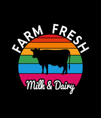 Farm fresh milk & dairy Custom Printable Design Cut File for Cricut and Silhouette – Instant Download for DIY Projects