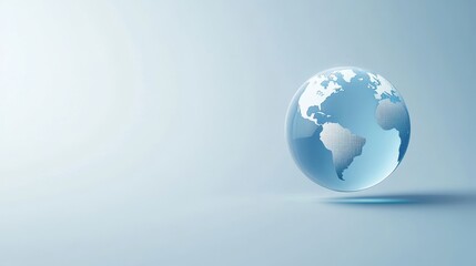 Transparent Globe with Digital World Map on Soft Background