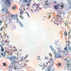 Floral Watercolor: A delicate composition featuring an array of watercolor flowers arranged in a soft, pastel-hued vignette, creating a visual harmony.