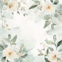 Floral Elegance: Delicate watercolor blooms and lush foliage, painted with soft, ethereal tones, create a serene and artistic composition. Perfect for adding a touch of refined beauty.