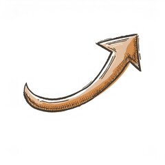 Sketchy upward arrow symbolizing business growth, financial progress, increase