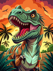 Obraz premium tyrannosaurus rex dinosaur vector illustration