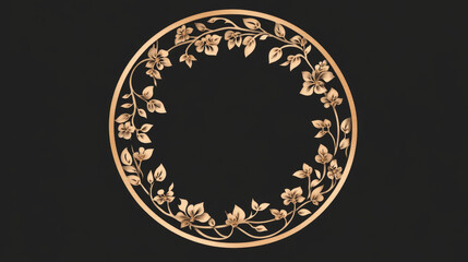 Decorative round frame. Abstract vector floral ornament. Lace pattern design. 