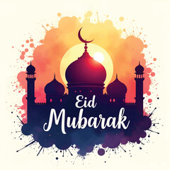 Eid Mubarak social media post and design.
