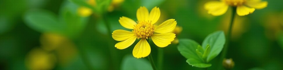 Obraz premium In-depth look at the flowers and leaves of an alternate leaved golden saxifrage, botanical, nature, golden flower