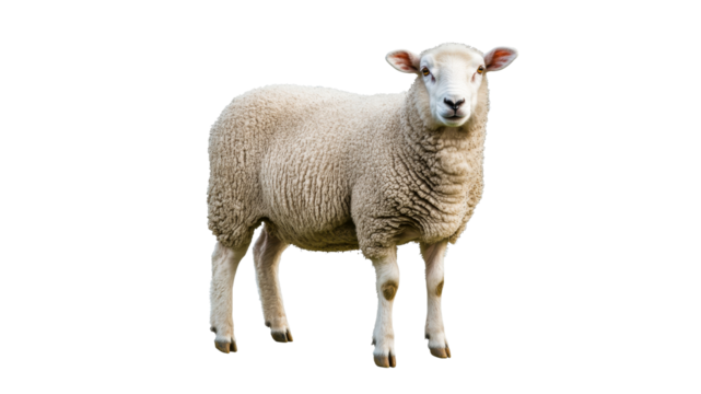 Curious sheep standing in bright setting